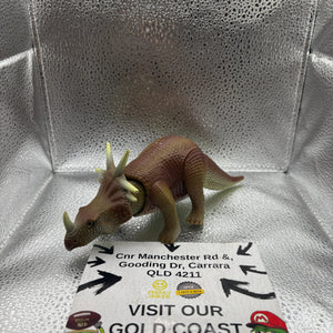 Vintage Tyco Dino Riders TRICERATOPS 1990 Moveable Toy Dinosaur Figure Brown 7”A FRENLY BRICKS - Open 7 Days