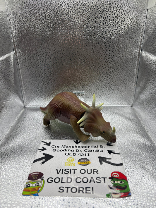 Vintage Tyco Dino Riders TRICERATOPS 1990 Moveable Toy Dinosaur Figure Brown 7”A FRENLY BRICKS - Open 7 Days