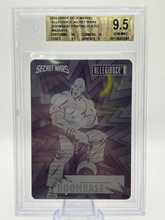 2024 Upper Deck Marvel Allegiance Secret Wars Doombase Plate Magenta Beckett 9.5 FRENLY BRICKS - Open 7 Days