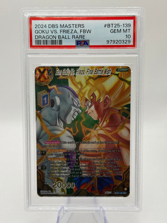 2024 DBS Masters Son Goku vs Frieza Final Battle Wish BT25-139 DBR PSA 10 (1) FRENLY BRICKS - Open 7 Days
