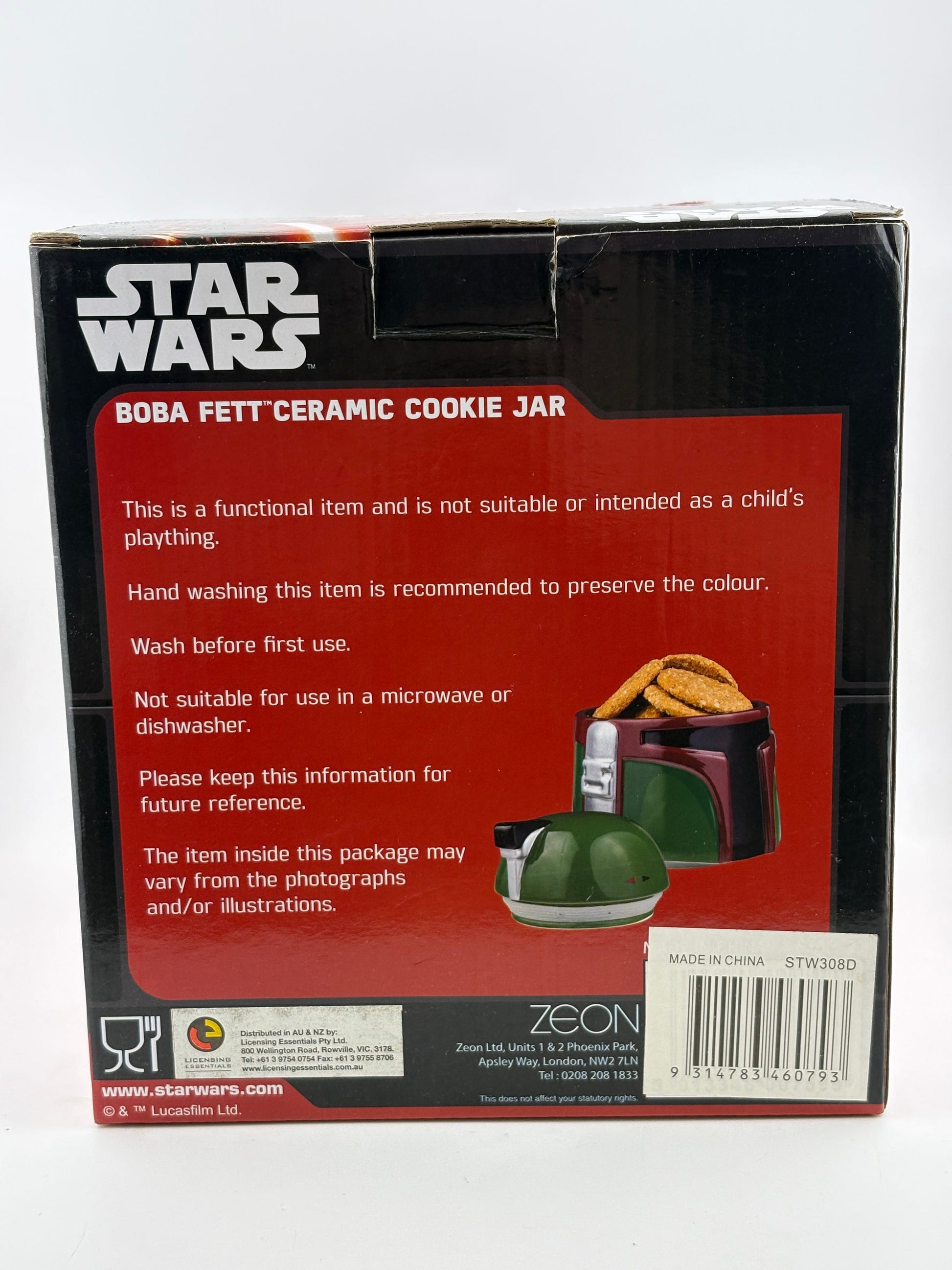 Disney Star Wars Boba Fett Ceramic Cookie Jar New with Box Opened* FRENLY BRICKS - Open 7 Days image 3