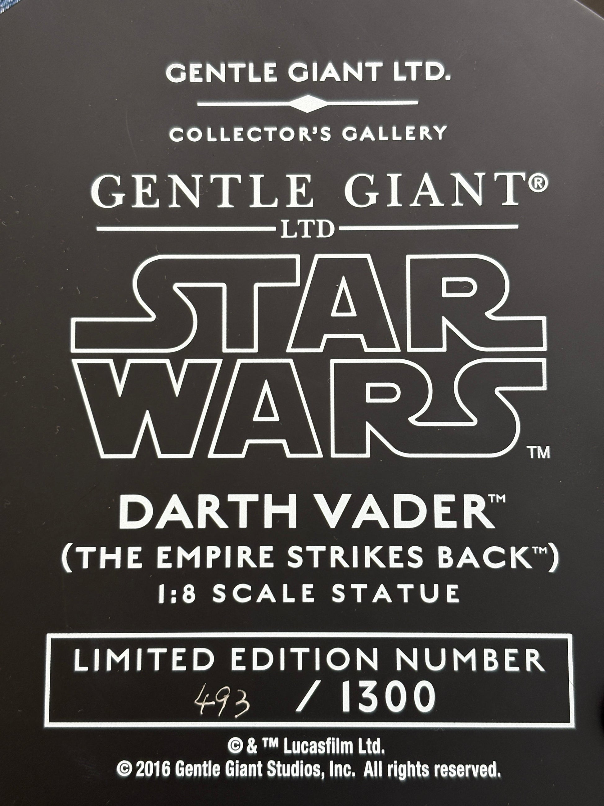 Star Wars 2016 Gentle Giant Darth Vader (The Empire Strikes Back) 1:8 Statue New FRENLY BRICKS - Open 7 Days