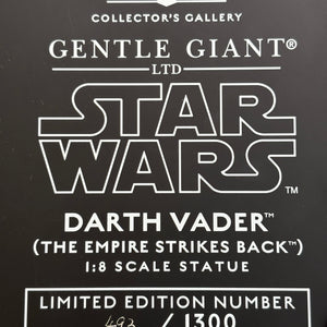 Star Wars 2016 Gentle Giant Darth Vader (The Empire Strikes Back) 1:8 Statue New FRENLY BRICKS - Open 7 Days