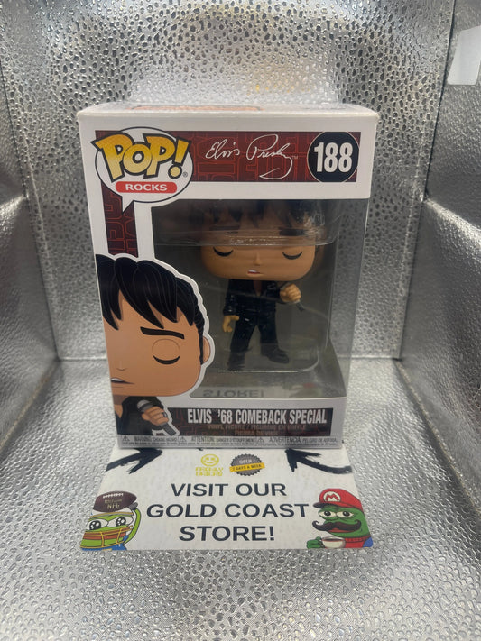 Funko POP! Rocks - Elvis '68 Comeback Special Presley #188 FRENLY BRICKS - Open 7 Days