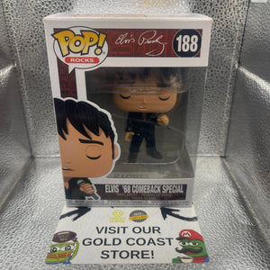 Funko POP! Rocks - Elvis '68 Comeback Special Presley #188 FRENLY BRICKS - Open 7 Days