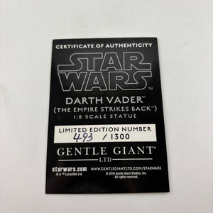 Star Wars 2016 Gentle Giant Darth Vader (The Empire Strikes Back) 1:8 Statue New FRENLY BRICKS - Open 7 Days