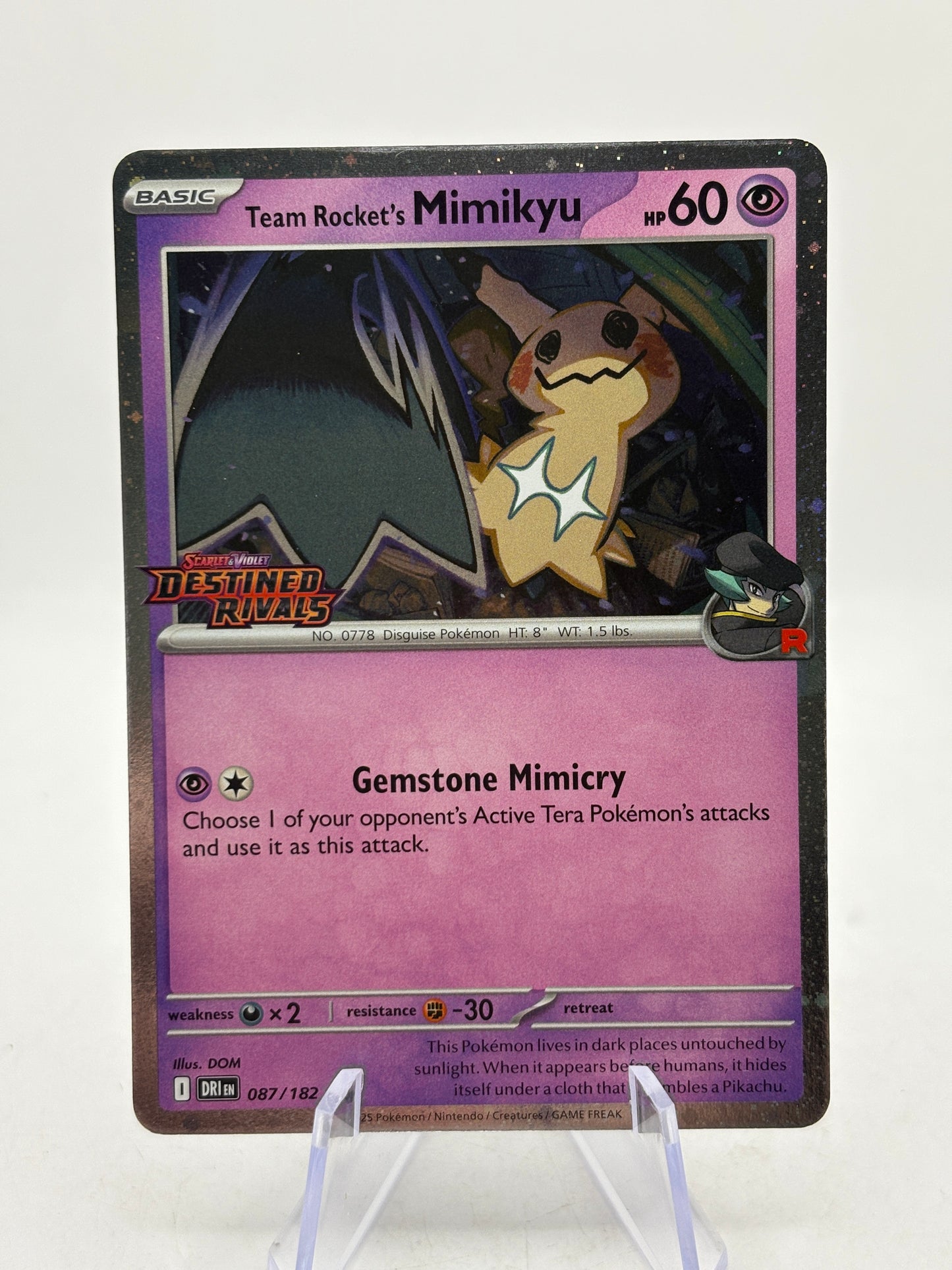 Pokemon TCG Destined Rivals - Team Rocket’s Mimikyu 087/182 Stamped (2) NM