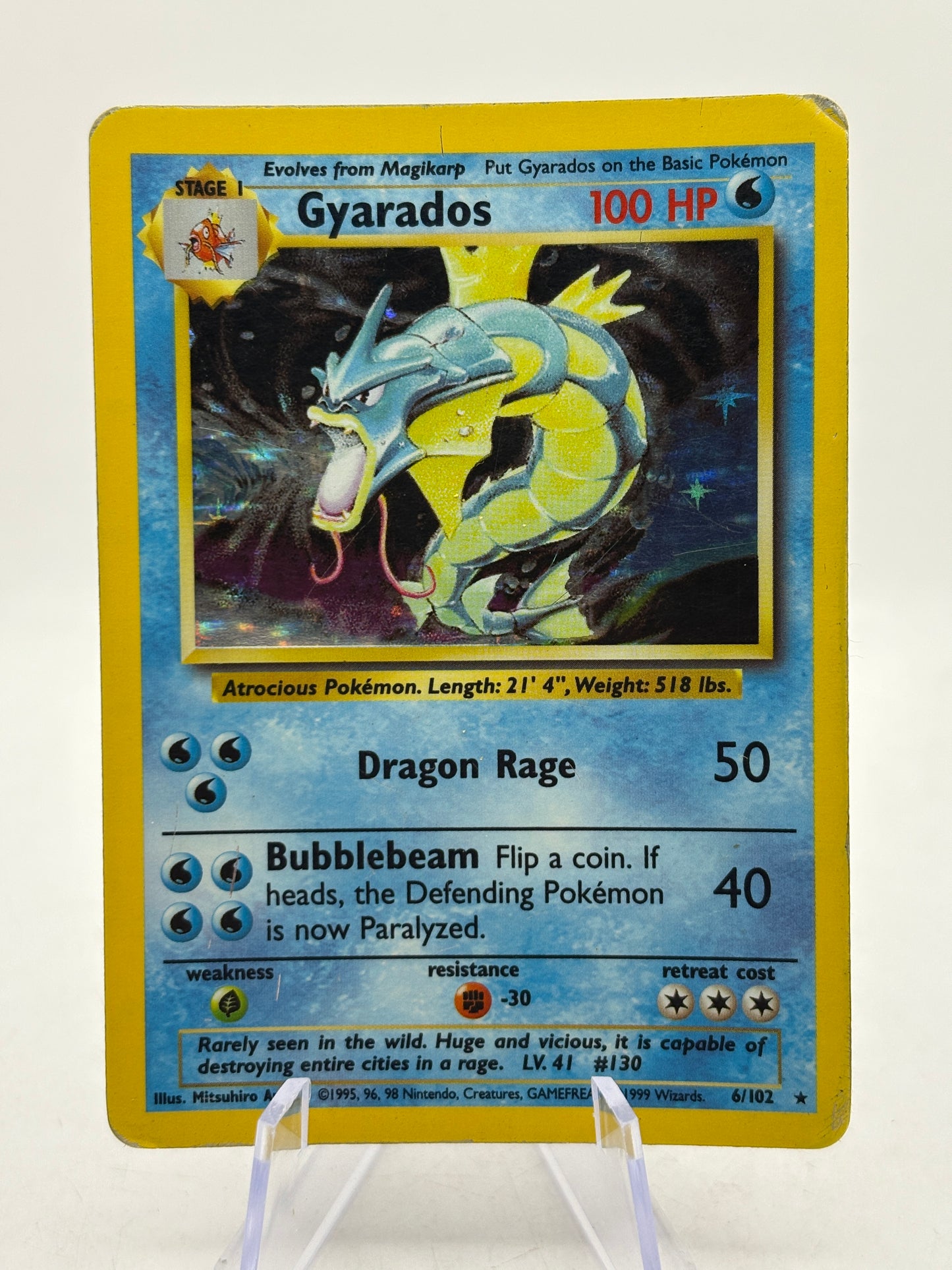Pokemon TCG WOTC Base Set - Gyarados 6/102 Rare Holo DMG