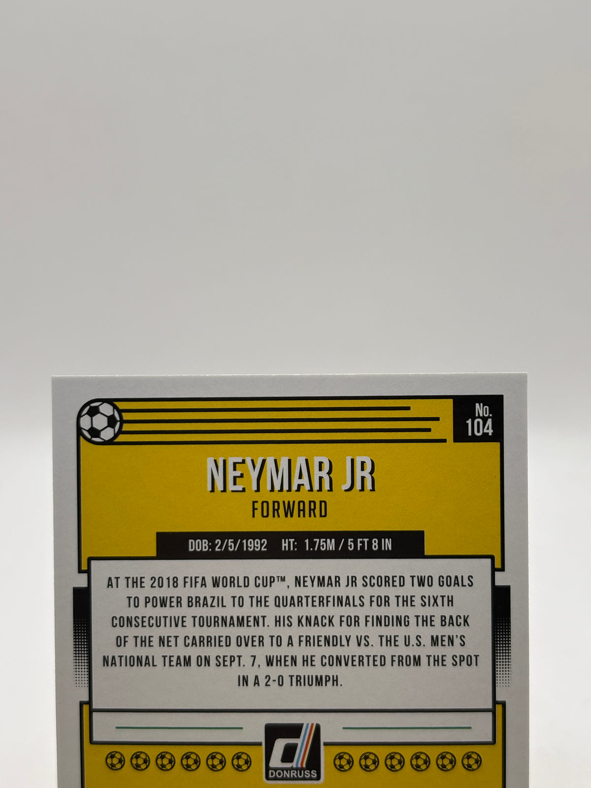2018-19 Panini Donruss Soccer #104 Neymar Jr Gold Press Proof /75 image 3