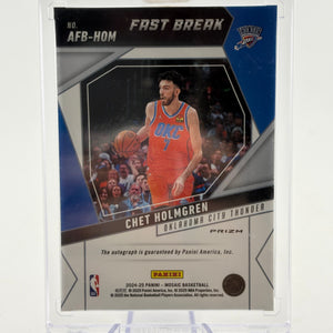 2024-25 Panini Mosaic Basketball - Fast Break Chet Holmgren Auto OKC Thunder FRENLY BRICKS - Open 7 Days