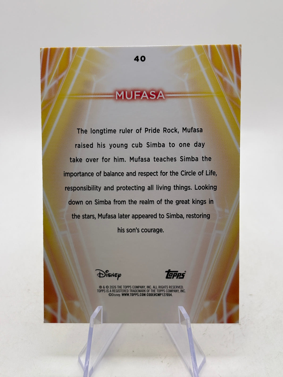 2026 Topps Disney Neon Mufasa Gold 42/50 #40 image 2