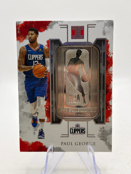 2019-20 Panini Impeccable Basketball #13 Paul George 999 Fine Silver 01/25