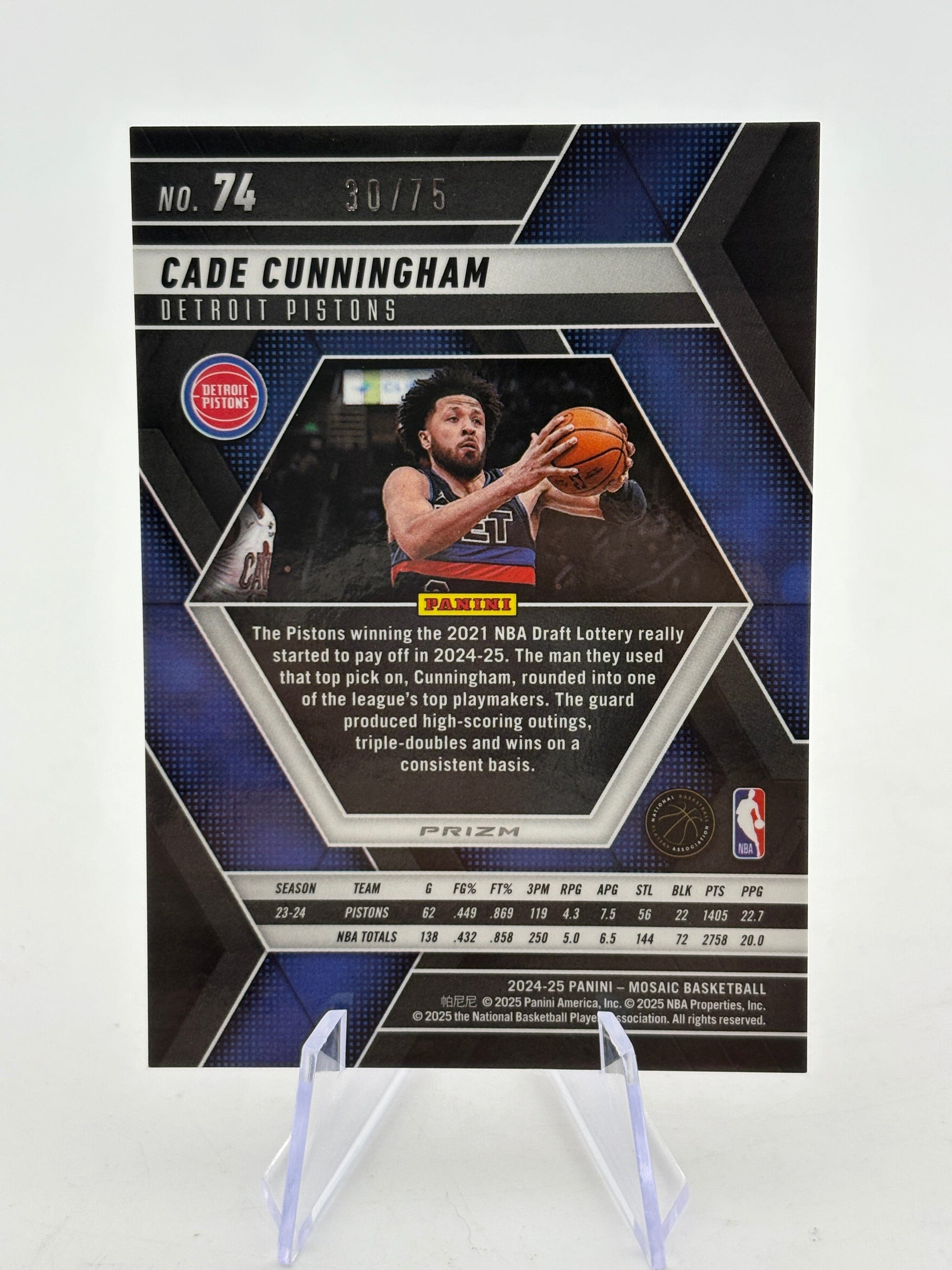 2024-25 Panini Mosaic Basketball - Cade Cunningham 30/75 Orange Mosaic FRENLY BRICKS - Open 7 Days image 2