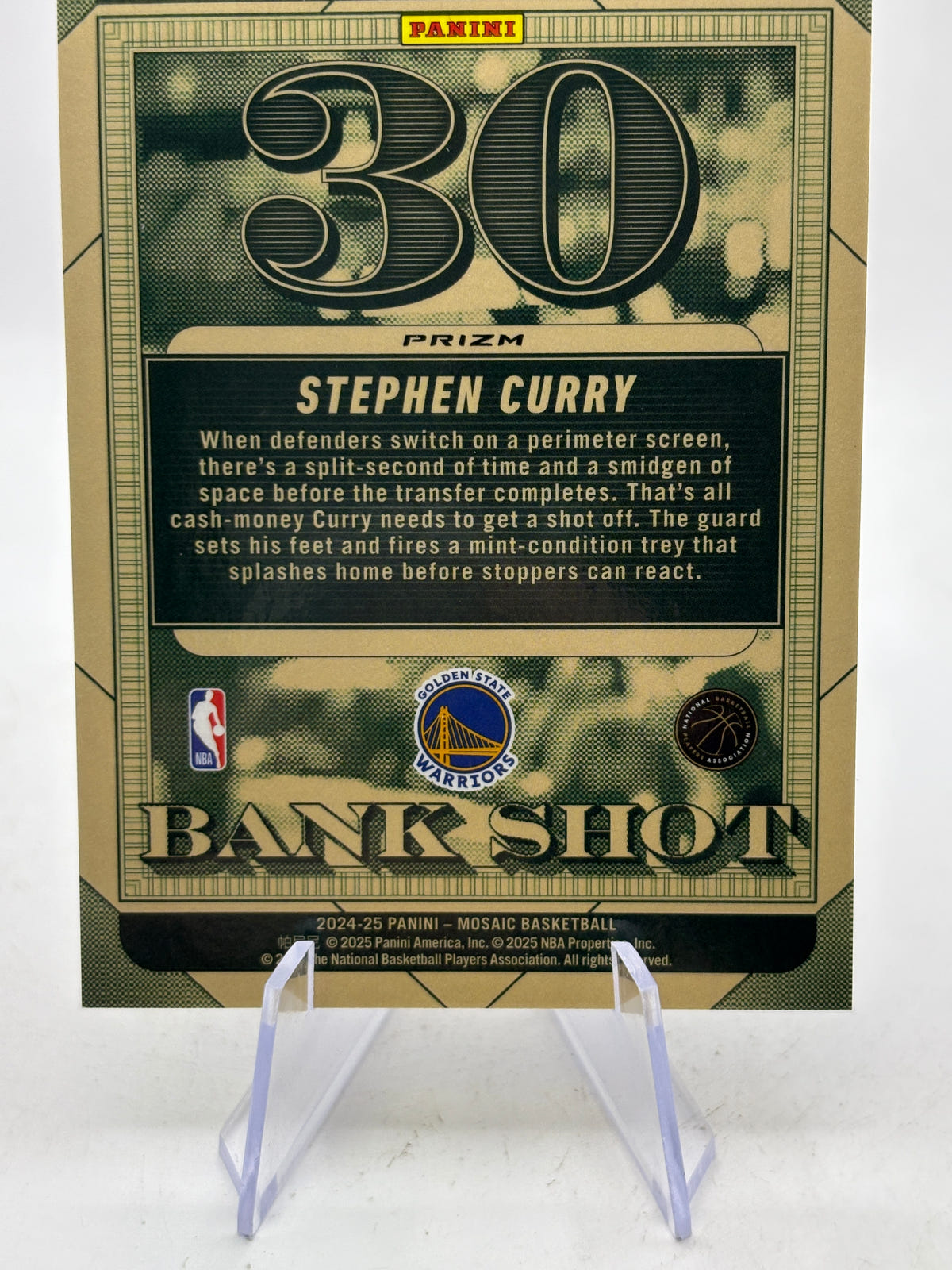 Panini 2024 Mosaic Stephen Curry Bank Shot Blue /199 #19 Golden State image 4