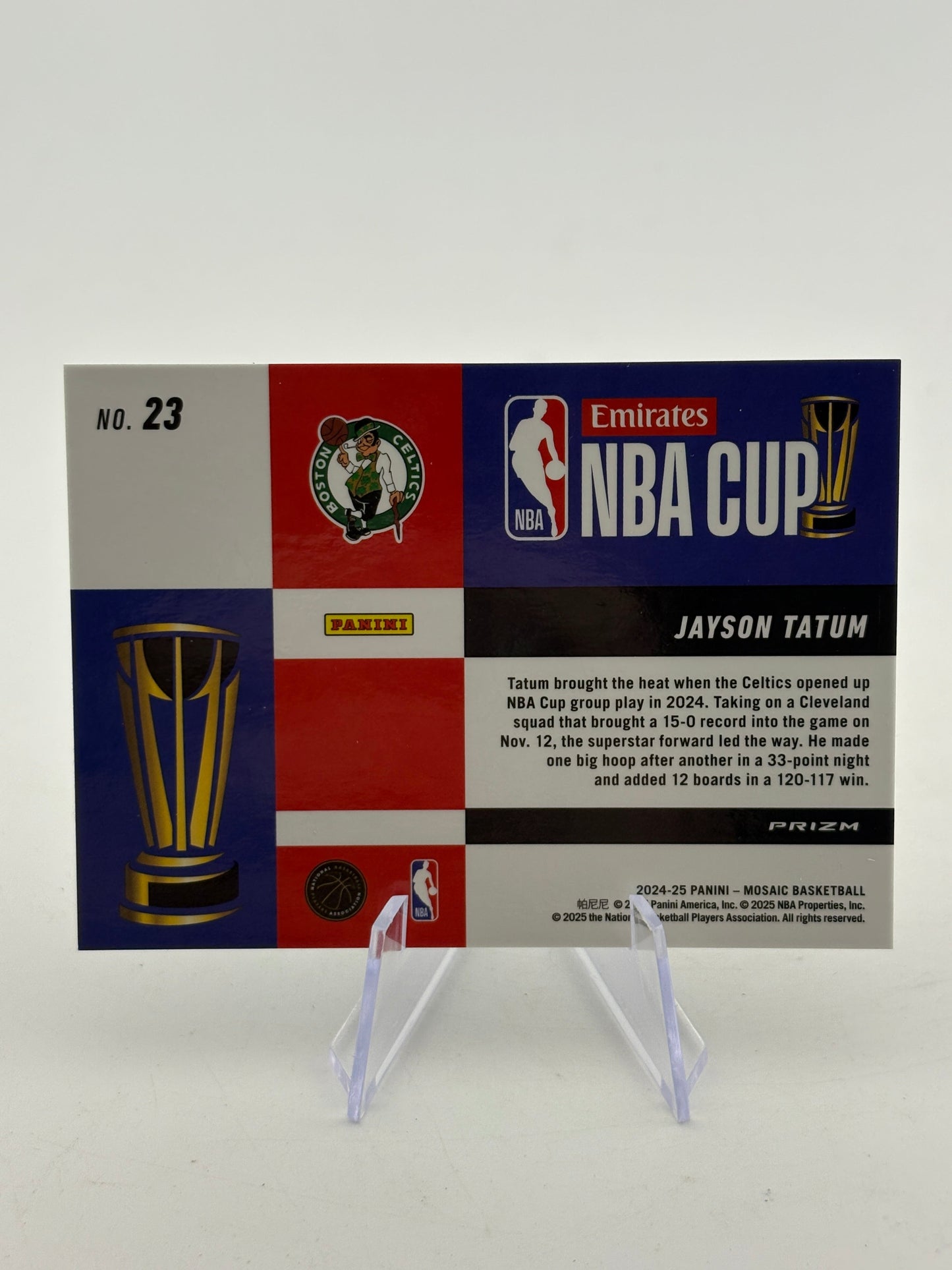 2024-25 Panini Mosaic NBA Cup Mosaic Prizm SP Jayson Tatum #23 Celtics FRENLY BRICKS - Open 7 Days