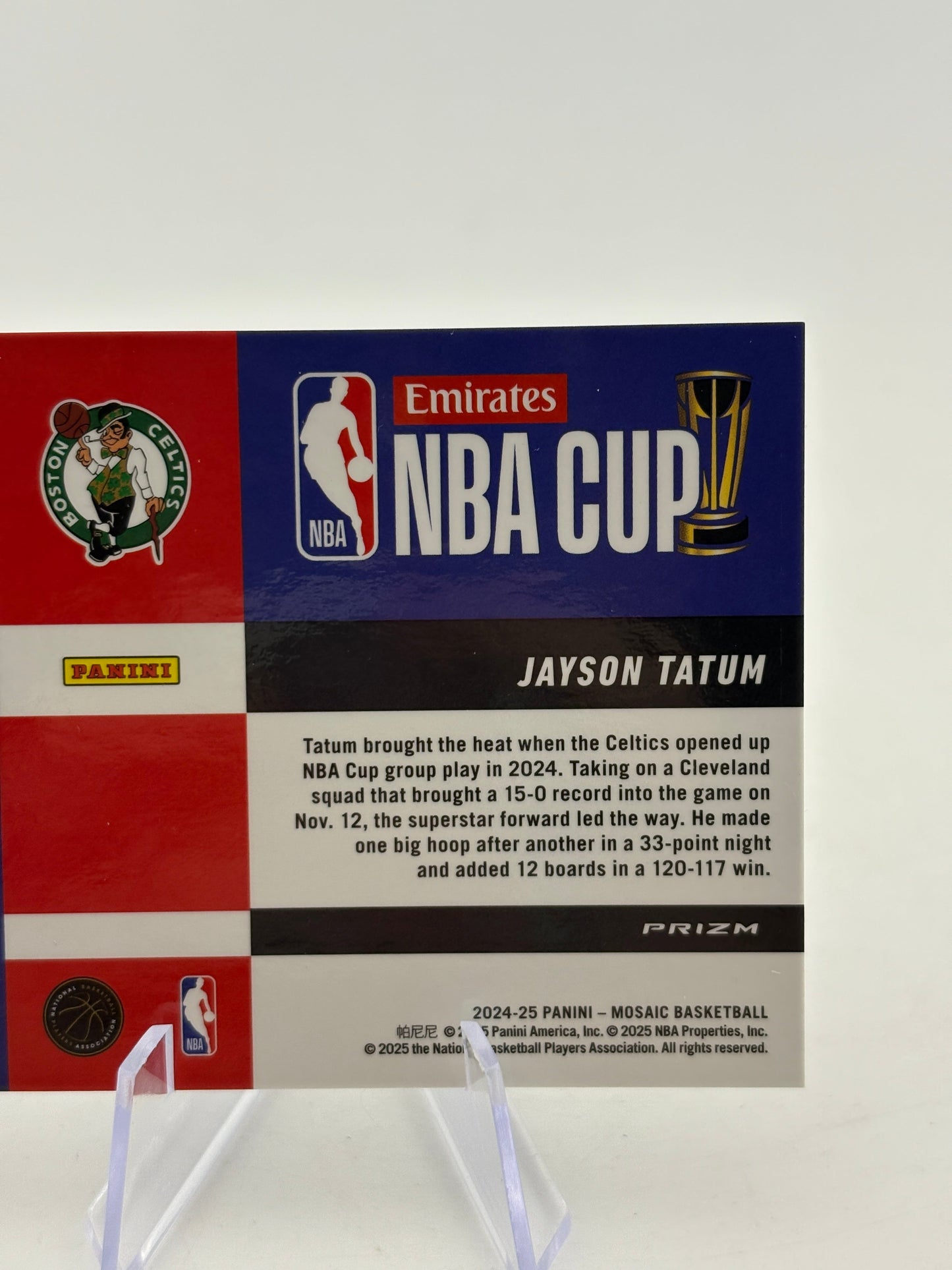 2024-25 Panini Mosaic NBA Cup Mosaic Prizm SP Jayson Tatum #23 Celtics FRENLY BRICKS - Open 7 Days