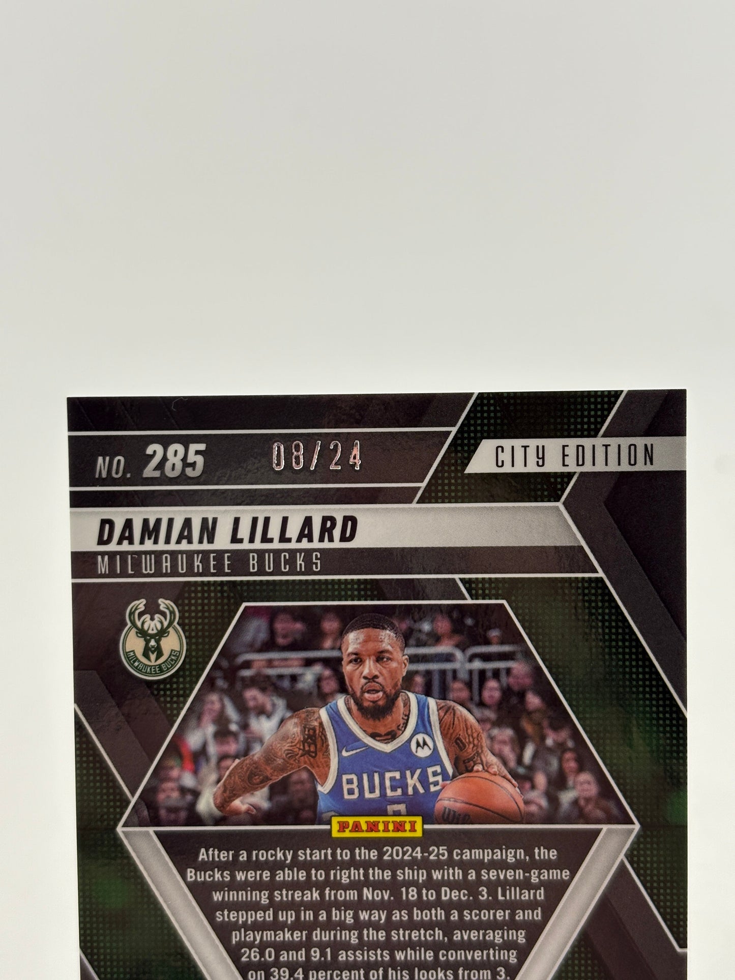 2024-25 Panini Mosaic Damian Lillard Purple Snakeskin Mosaic #/24 Bucks FRENLY BRICKS - Open 7 Days