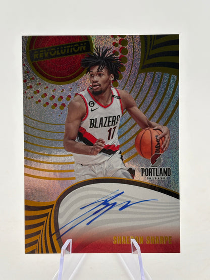 2023-24 Panini Revolution Auto Shaedon Sharpe #A-SSB On Card Auto FRENLY BRICKS - Open 7 Days