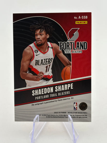 2023-24 Panini Revolution Auto Shaedon Sharpe #A-SSB On Card Auto FRENLY BRICKS - Open 7 Days