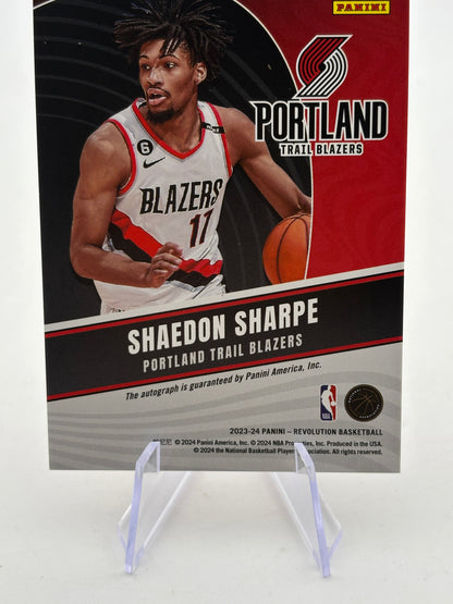 2023-24 Panini Revolution Auto Shaedon Sharpe #A-SSB On Card Auto FRENLY BRICKS - Open 7 Days