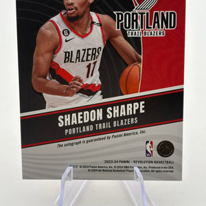 2023-24 Panini Revolution Auto Shaedon Sharpe #A-SSB On Card Auto FRENLY BRICKS - Open 7 Days