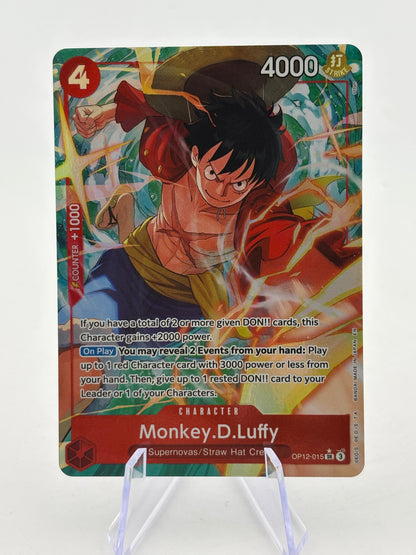 One Piece TCG OP12 - Monkey.D.Luffy OP12-015 SR* Alternate Art NM FRENLY BRICKS - Open 7 Days