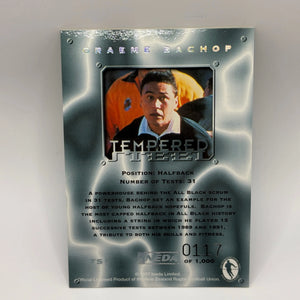 1997 Ineda NZ All Black Trading Cards Tempered Steel TS1 Graeme Bachop #0117/1000 FRENLY BRICKS - Open 7 Days
