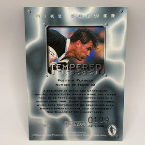 1997 Ineda NZ All Black Trading Cards Tempered Steel Subset TS9 Richard Loe #0199/1000 FRENLY BRICKS - Open 7 Days