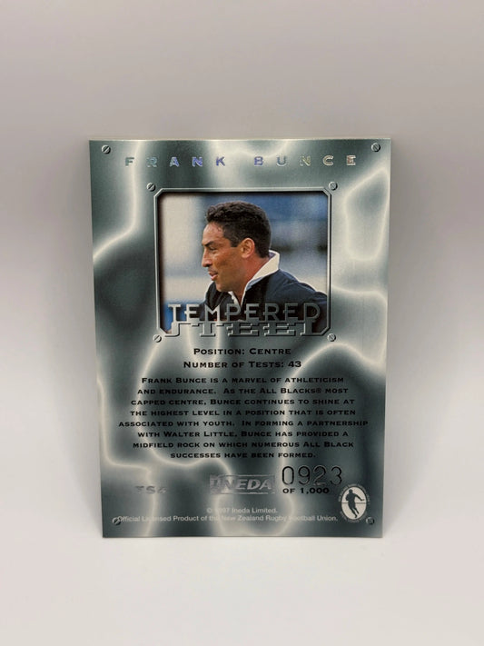 1997 Ineda NZ All Black Trading Cards Tempered Steel TS4 Frank Bunce #0923/1000 FRENLY BRICKS - Open 7 Days
