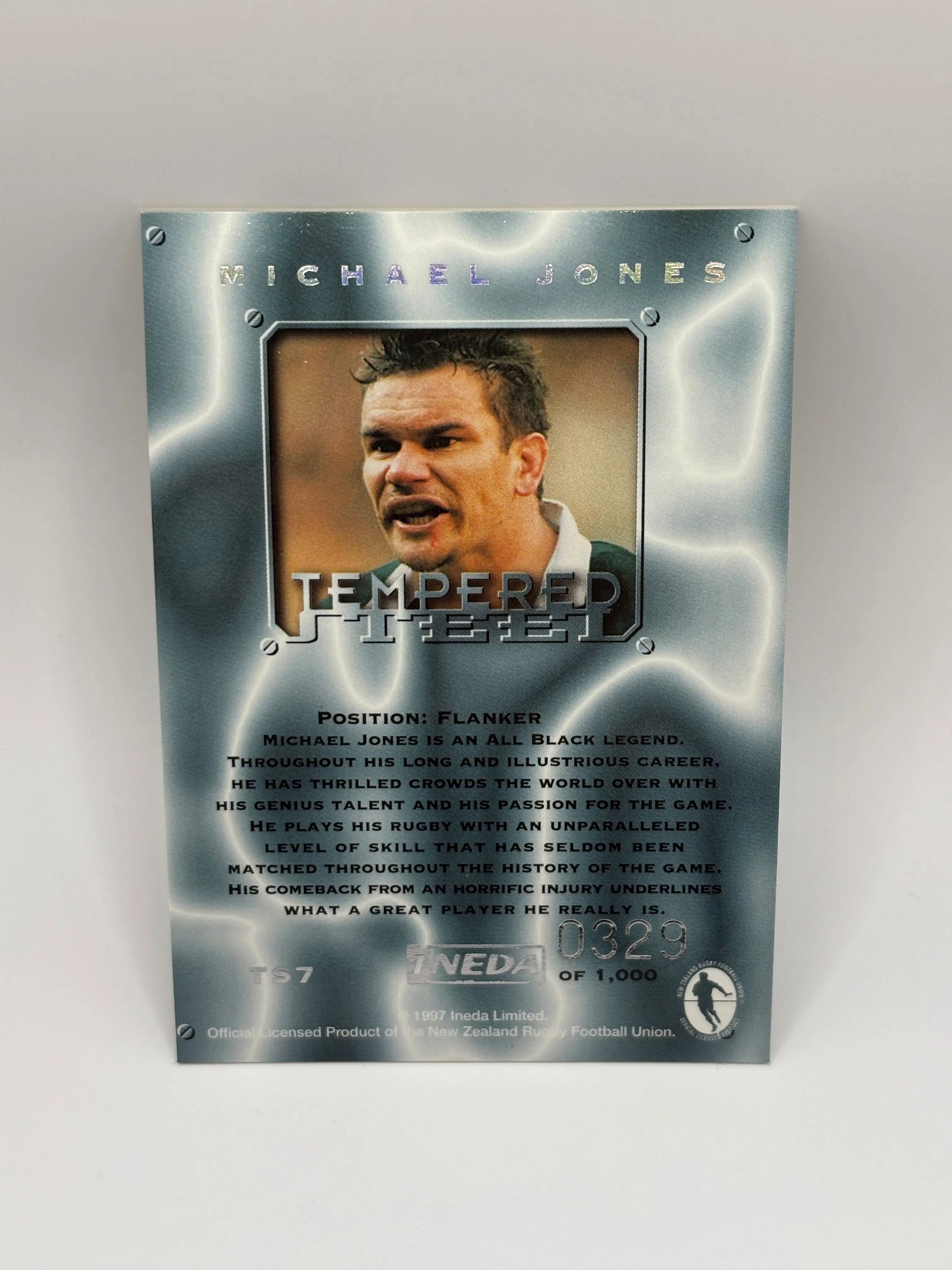 1997 Ineda NZ All Black Trading Cards Tempered Steel TS8 Michael Jones FRENLY BRICKS - Open 7 Days