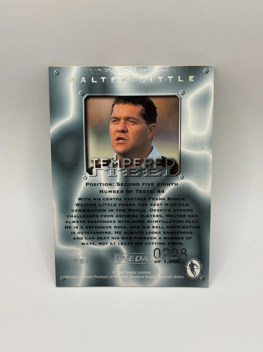 1997 Ineda NZ All Black Trading Cards Tempered Steel TS8 Walter Little #0228/1000 FRENLY BRICKS - Open 7 Days