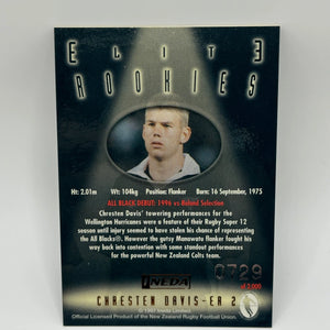 1997 Ineda NZ All Black Trading Cards Elite Rookies ER2 Chresten Davis #0729/2000 FRENLY BRICKS - Open 7 Days