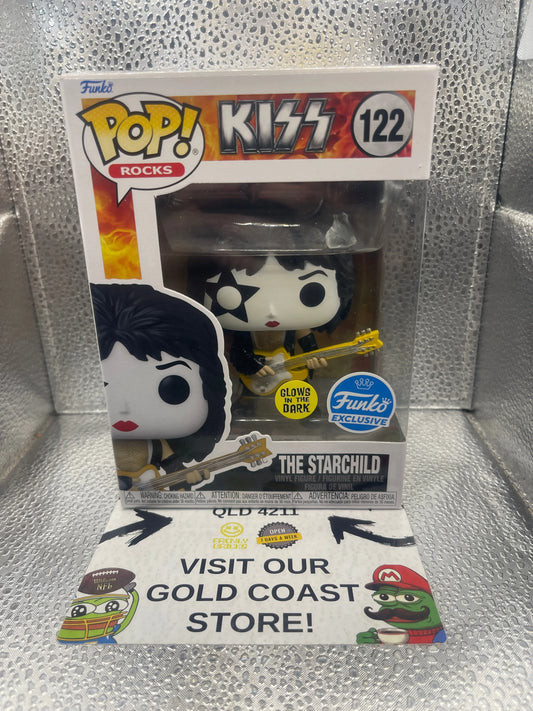 Funko POP! Rocks KISS The Starchild Glows in Dark Exclusive #122 Special Limited FRENLY BRICKS - Open 7 Days