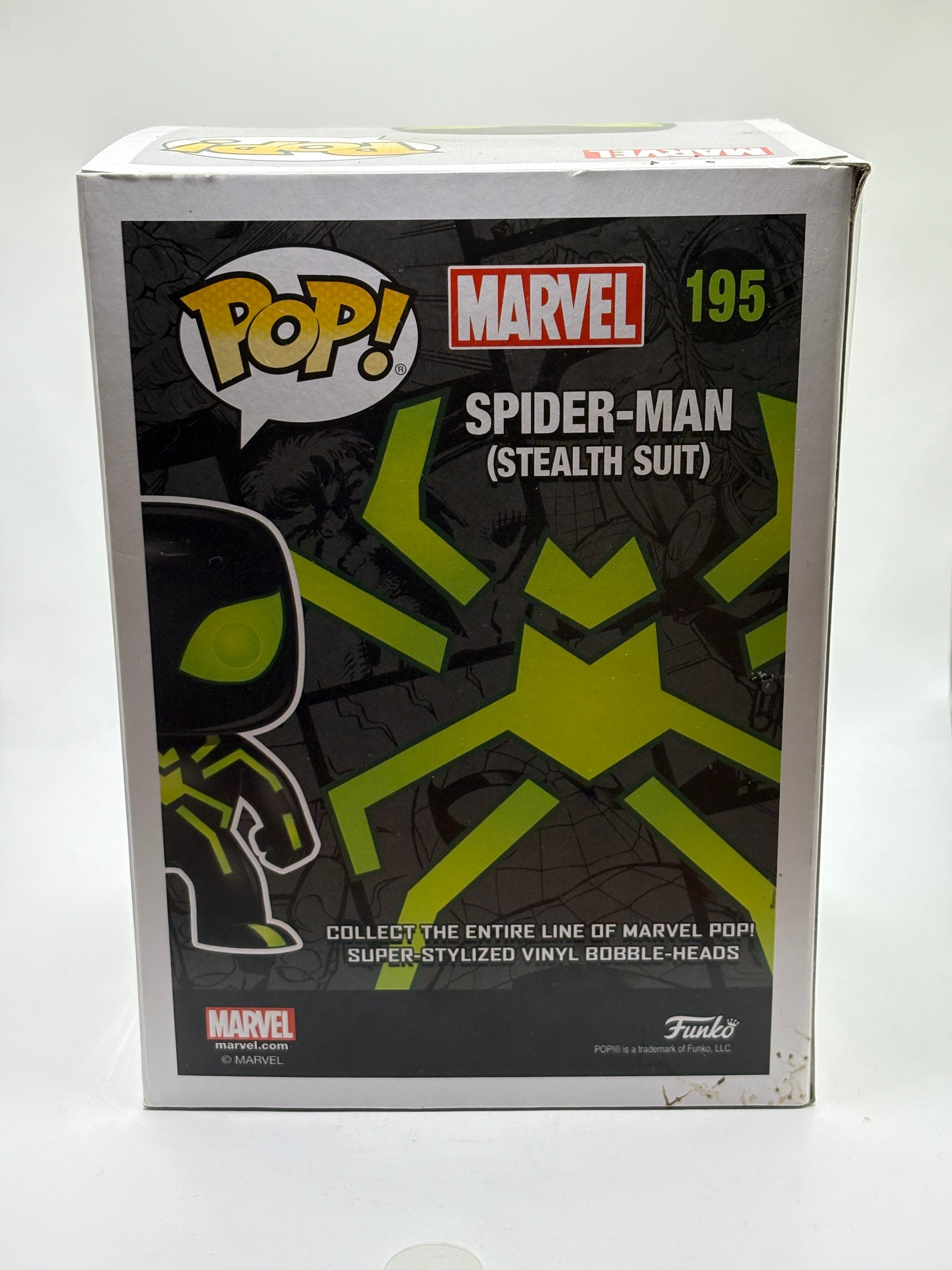 Funko POP! Marvel #195 Spider-Man Stealth Suit Vinyl Bobble-Head Box Damage FRENLY BRICKS - Open 7 Days