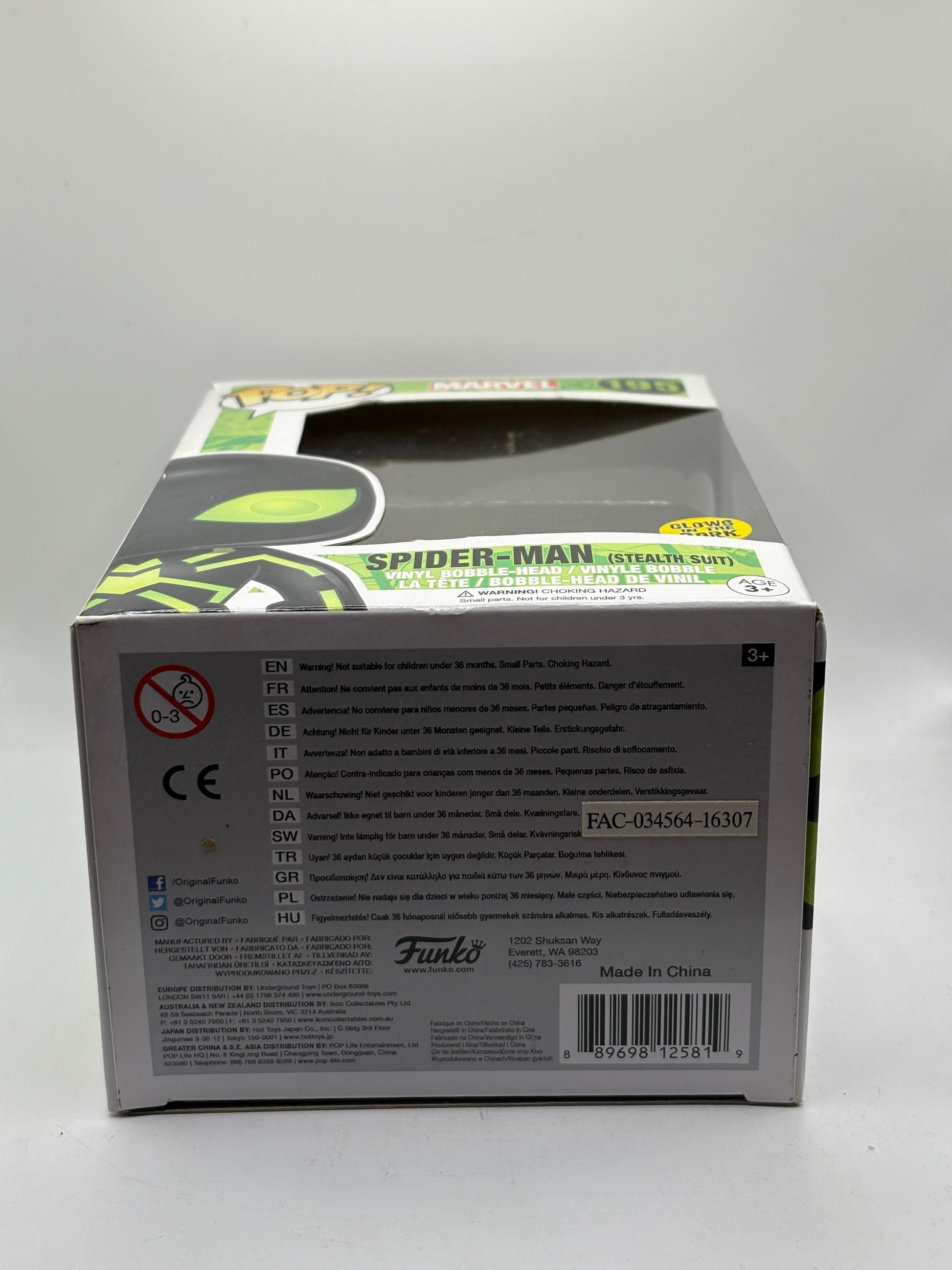 Funko POP! Marvel #195 Spider-Man Stealth Suit Vinyl Bobble-Head Box Damage FRENLY BRICKS - Open 7 Days