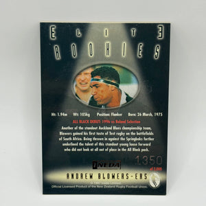1997 Ineda NZ All Black Trading Cards Elite Rookies ER5 Andrew Blowers #1350/2000 FRENLY BRICKS - Open 7 Days
