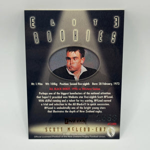 1997 Ineda NZ All Black Trading Cards Elite Rookies ER7 Scott Mcleod #1553/2000 FRENLY BRICKS - Open 7 Days