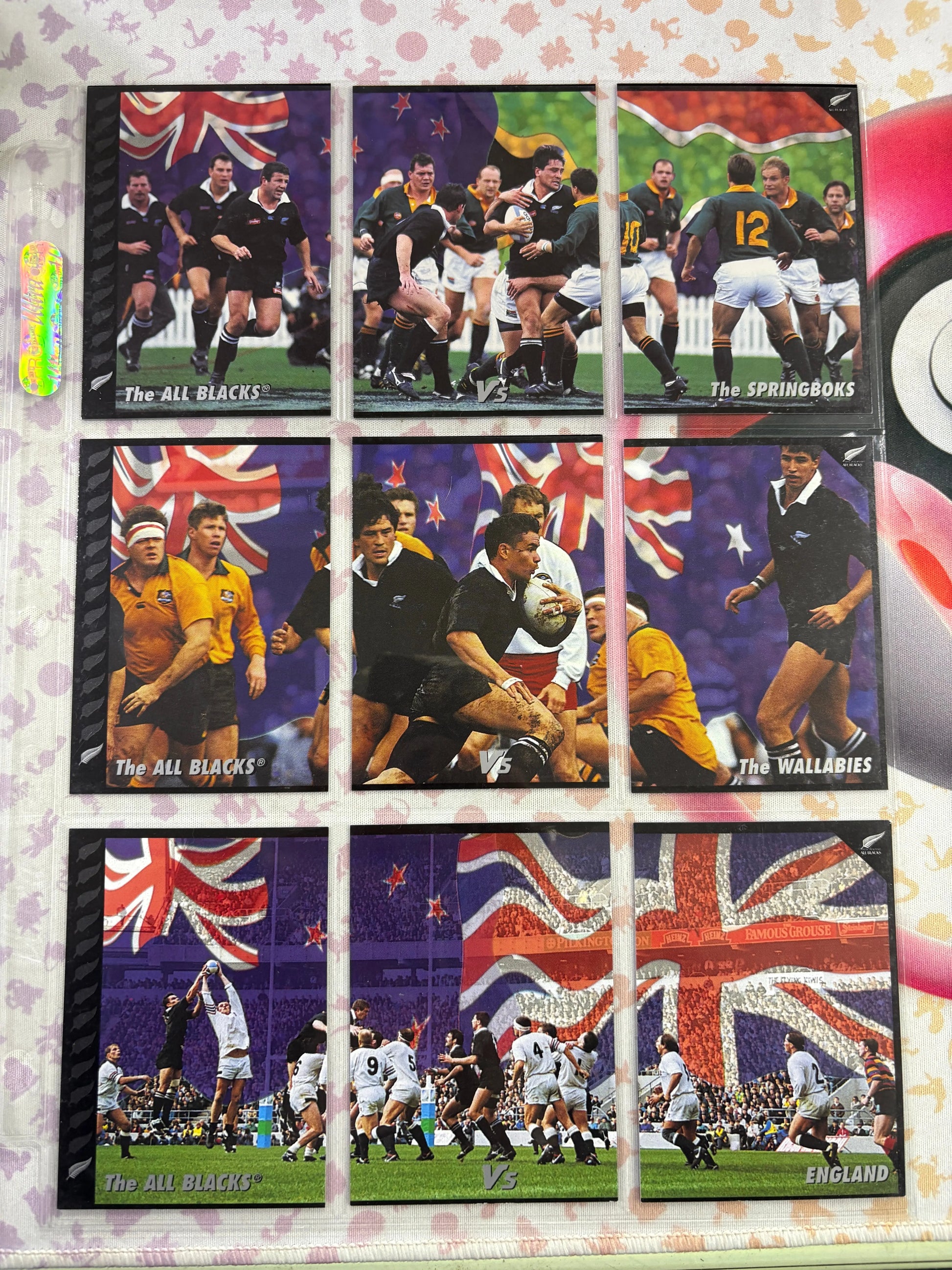 1995 Dynamic New Zealand All Blacks Rugby Union VS WALLABIES + ENGLAND + SPRINGBOKS Card Set FRENLY BRICKS - Open 7 Days