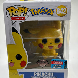 Funko POP! Games Pokemon #842 Pikachu 2021 Fall Con Diamond FRENLY BRICKS - Open 7 Days