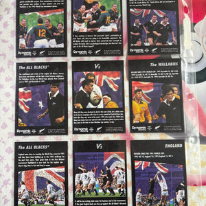 1995 Dynamic New Zealand All Blacks Rugby Union VS WALLABIES + ENGLAND + SPRINGBOKS Card Set FRENLY BRICKS - Open 7 Days