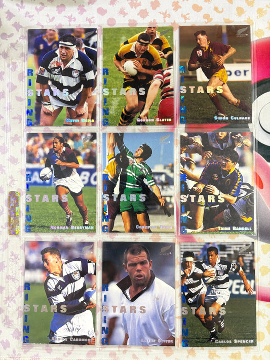 1995 NEW ZEALAND RUGBY UNION ALL BLACKS RISING STARS FULL SET 9/9 FRENLY BRICKS - Open 7 Days