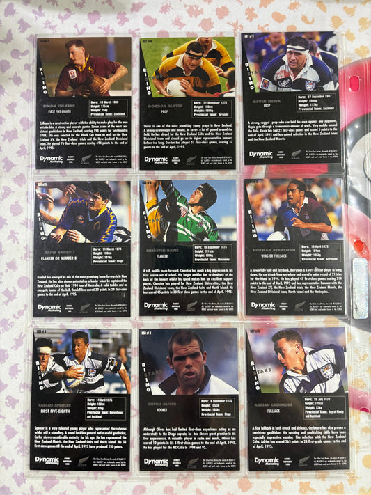 1995 NEW ZEALAND RUGBY UNION ALL BLACKS RISING STARS FULL SET 9/9 FRENLY BRICKS - Open 7 Days
