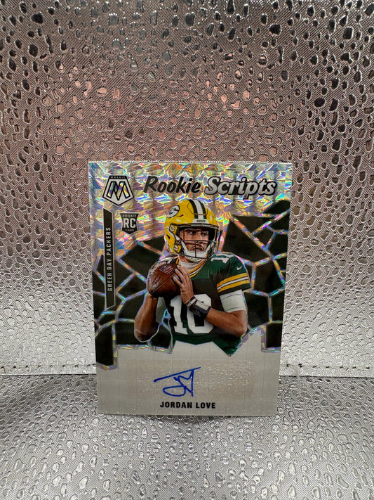 2020 MOSAIC JORDAN LOVE ROOKIE SCRIPTS PRIZM AUTOGRAPH AUTO RC PACKERS #RS11 FRENLY BRICKS - Open 7 Days