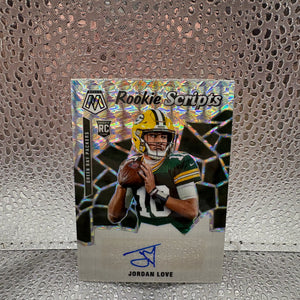 2020 MOSAIC JORDAN LOVE ROOKIE SCRIPTS PRIZM AUTOGRAPH AUTO RC PACKERS #RS11 FRENLY BRICKS - Open 7 Days