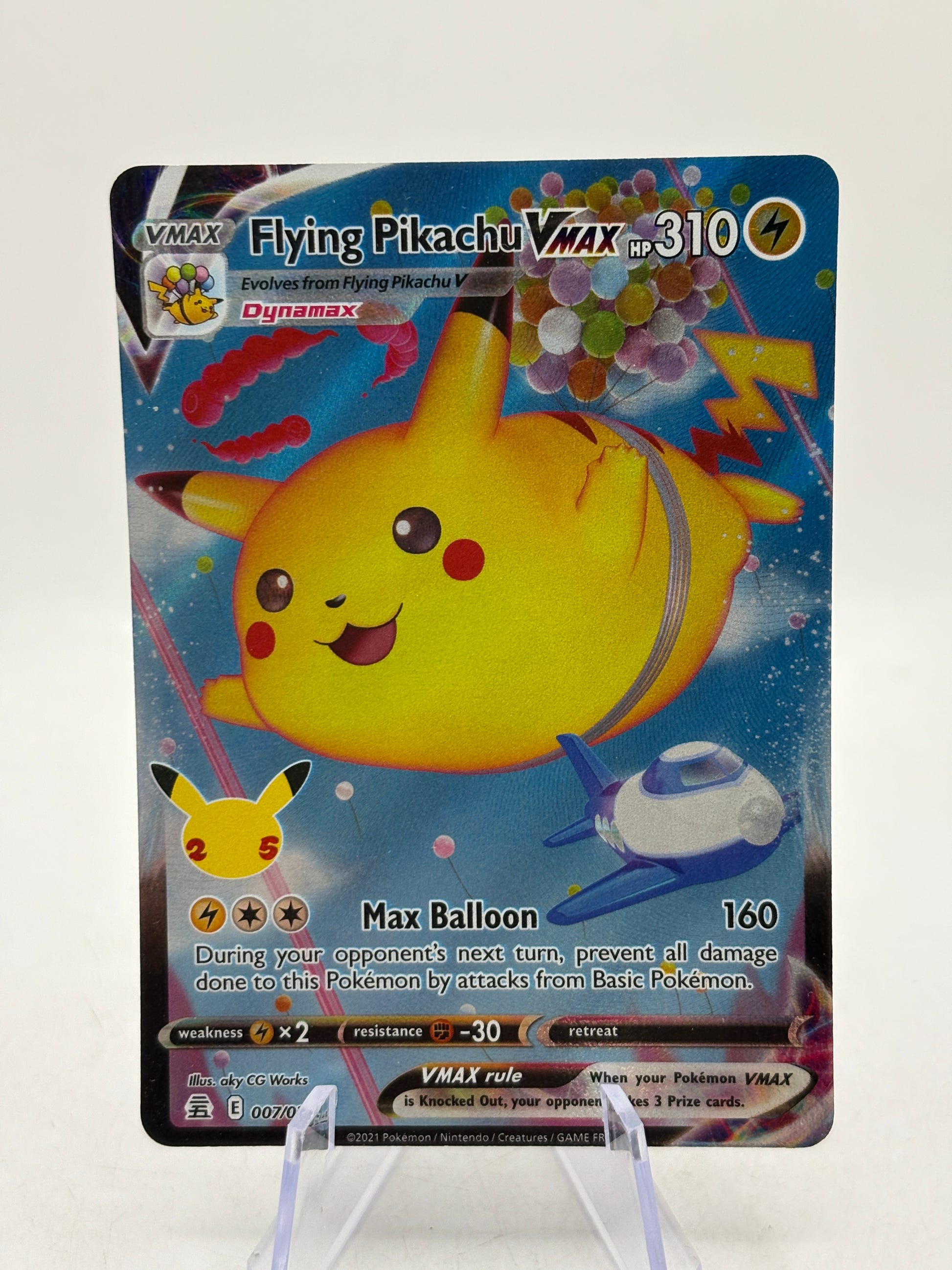 Pokemon TCG 25th Celebrations - Flying Pikachu Vmax 007/025 NM image 1