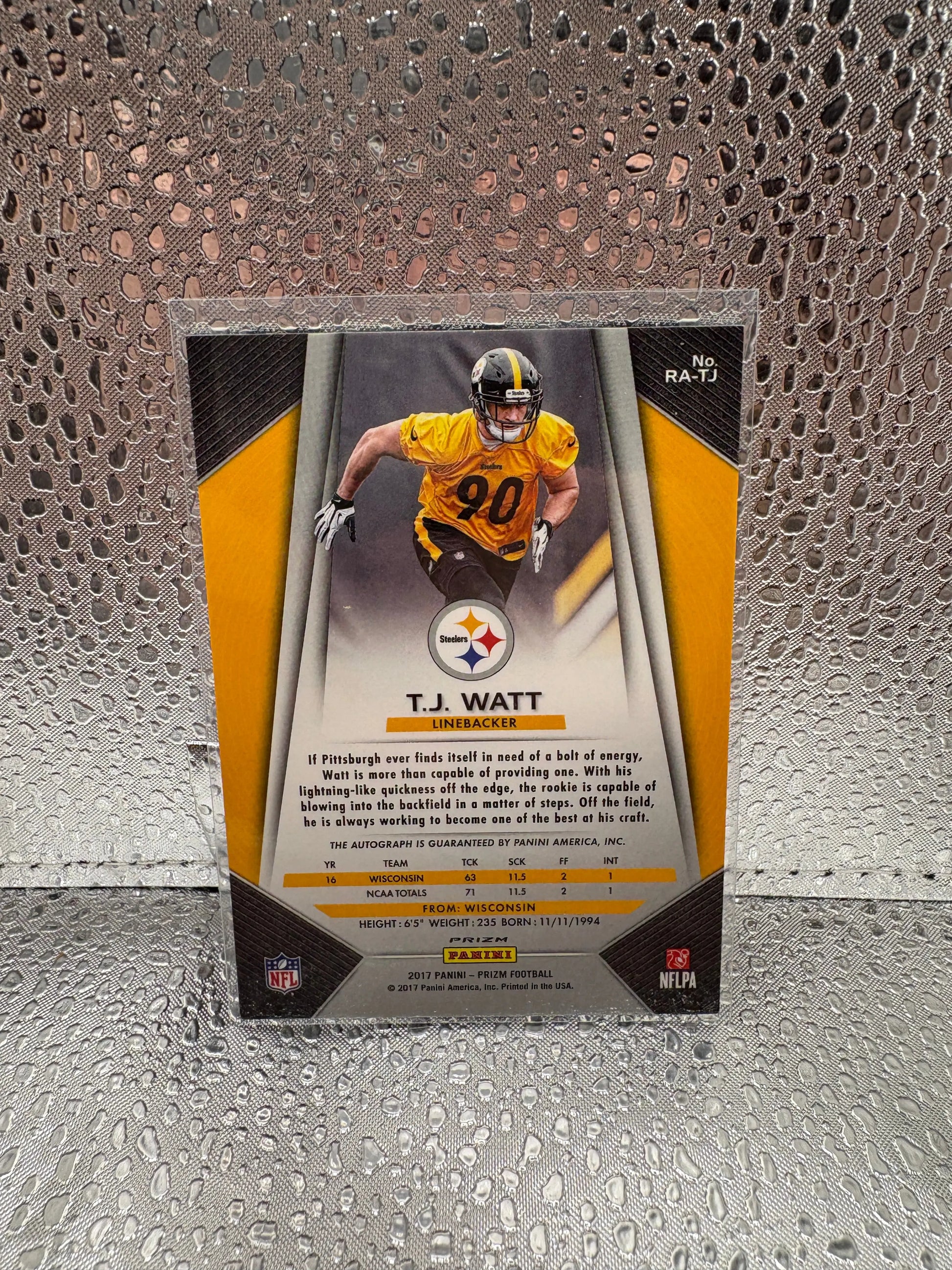 2017 Panini - Prizm Football T.J. Watt NO#RA-TJ Auto Silver FRENLY BRICKS - Open 7 Days