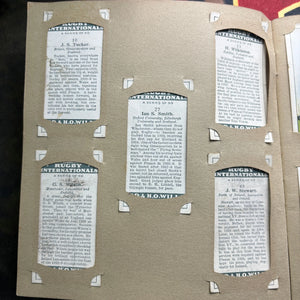 1929 Will’s Cigarette Picture Card Album Rugby Internationals COMPLETE ALBUM FRENLY BRICKS - Open 7 Days