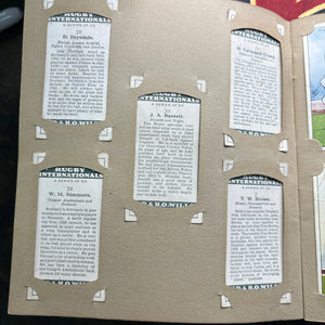 1929 Will’s Cigarette Picture Card Album Rugby Internationals COMPLETE ALBUM FRENLY BRICKS - Open 7 Days