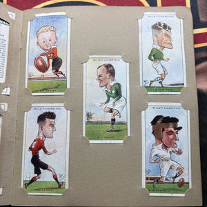 1929 Will’s Cigarette Picture Card Album Rugby Internationals COMPLETE ALBUM FRENLY BRICKS - Open 7 Days