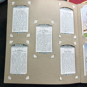 1929 Will’s Cigarette Picture Card Album Rugby Internationals COMPLETE ALBUM FRENLY BRICKS - Open 7 Days